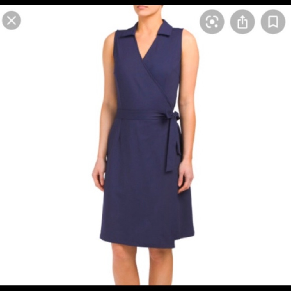 J. McLaughlin Navy Sleeveless Wrap Dress